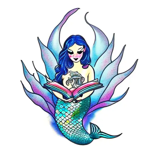 Mermaid Reading Fairytales And Magic