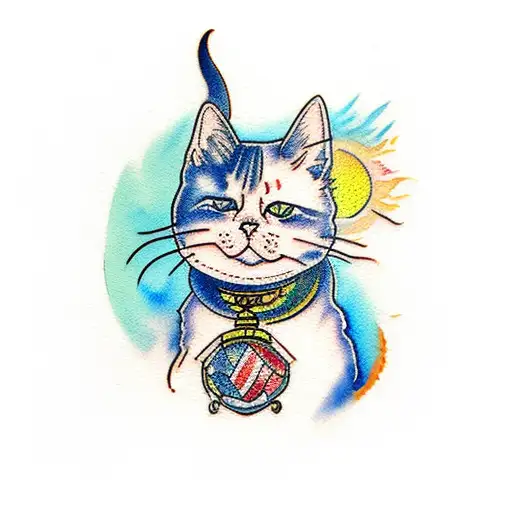 Cat With Watercolor