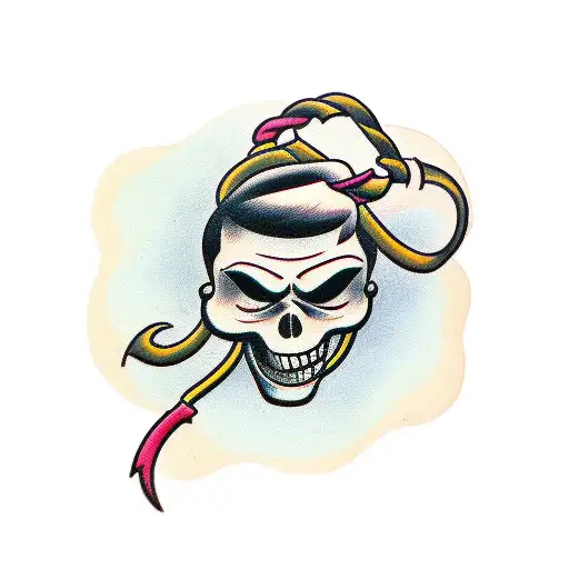 Cartoon Head With Noose Around Neck