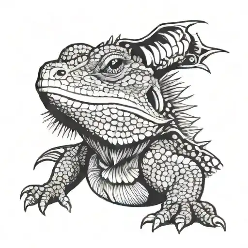 Bearded Dragon Lizard Smoking