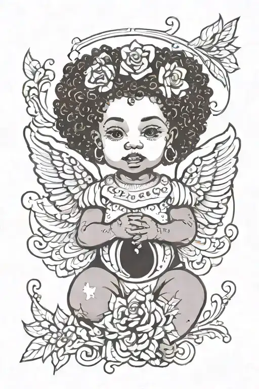 Afro Latin Querubin Baby Angel