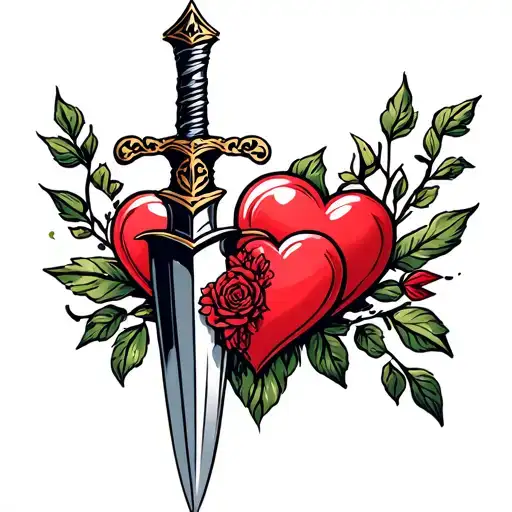 Dagger With Two Hearts