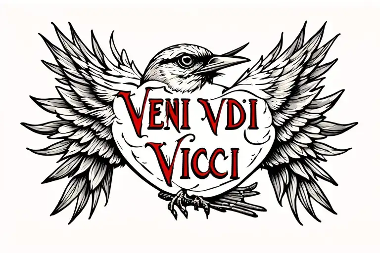Veni Vidi Vici Write On A Bird