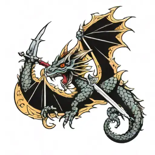 Dragon With Sword