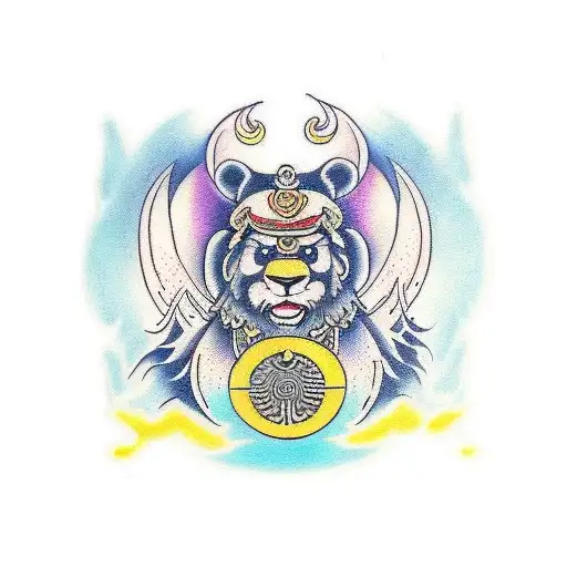 Warrior Pand With Yin Yang