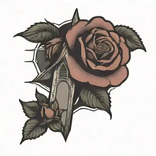 Church With Roses At The Bottom