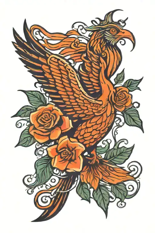 Phoenix With Tail Wrapped Around A Mason Jar