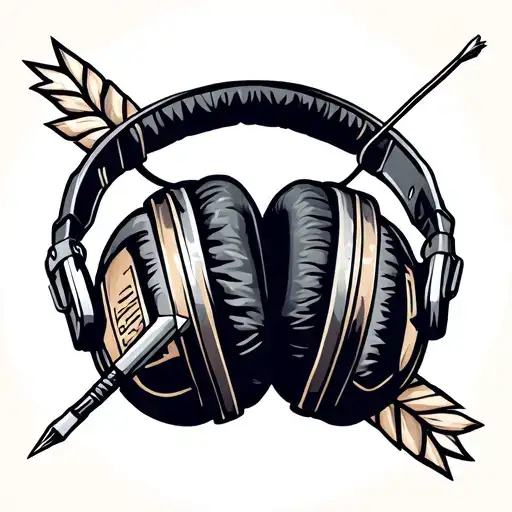 Pair Of Headphones With Arrow Through Them