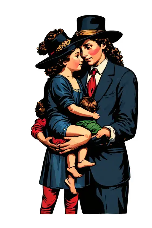 Parents Holding Children