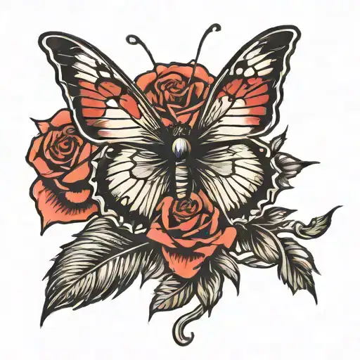 Butterfly And Rose