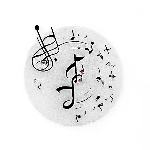 A Coffee Cup Surrounded By Books And Musical Notes