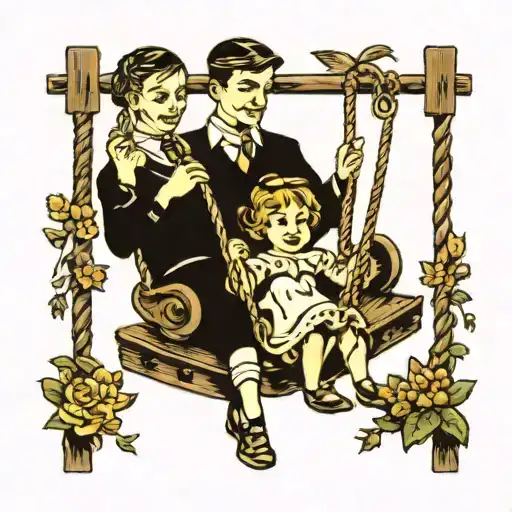 2 Kids On Swing