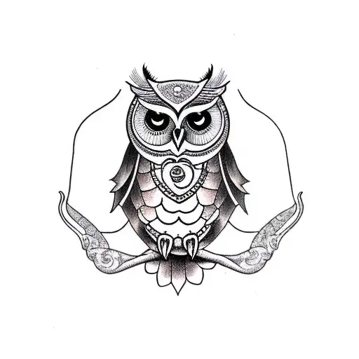 Esoteric Owl Perched On A Coffee Cup