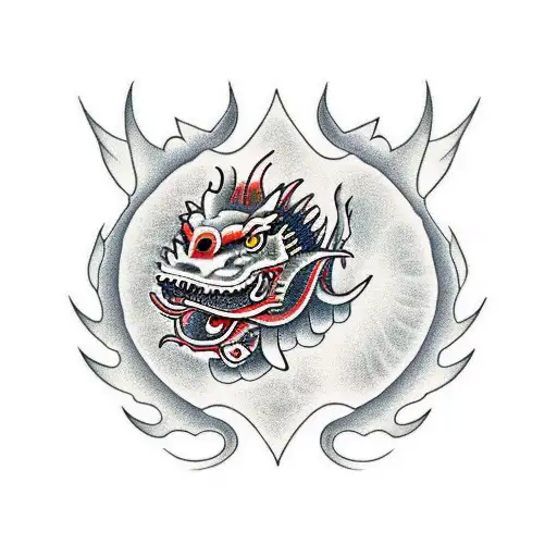 Japanese Dragon With Eyes In Your Body
