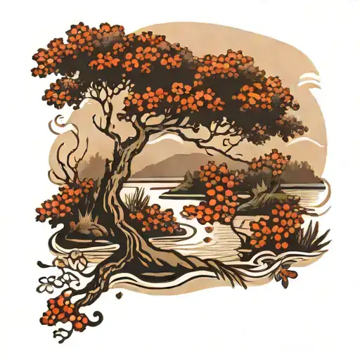 A Winding River With A Rowan Tree Beside It