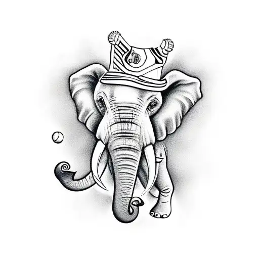 Elephant Wearing A Baseball Hat