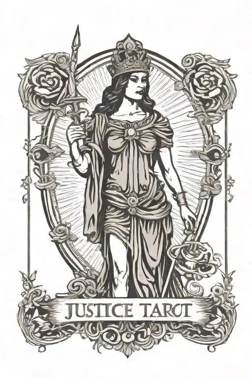 Justice Tarot Card On Shoulder