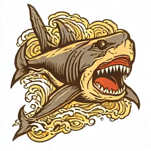 Shark Breaching Water