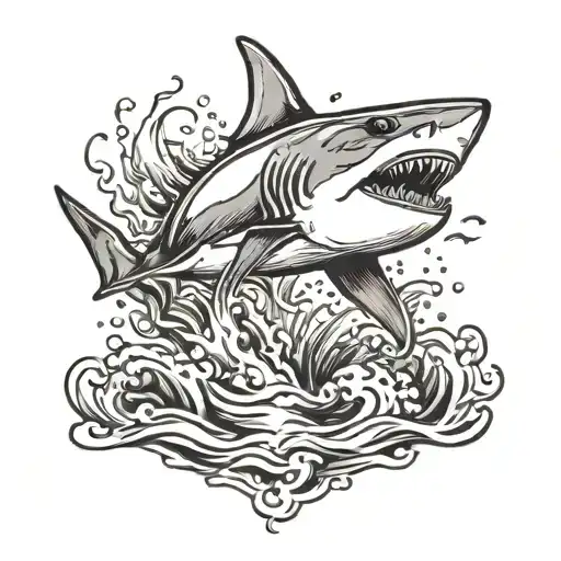 Shark Breaching Water