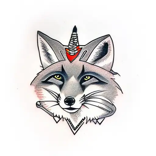 Fox With A Indigenous Headdress