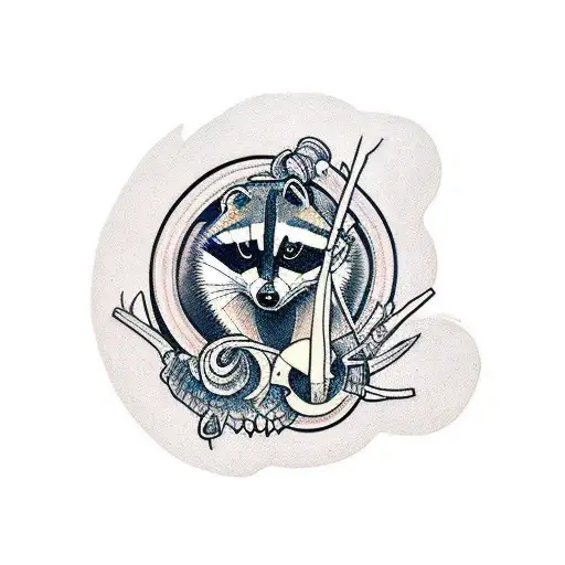 Racoon Holdng A Skull