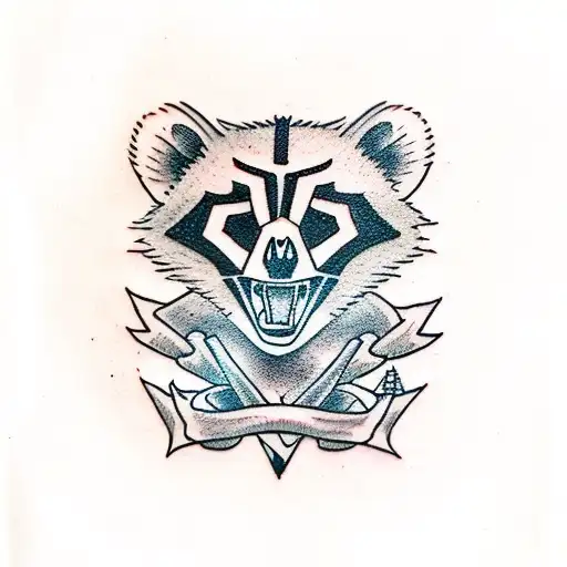 Racoon With A Skull