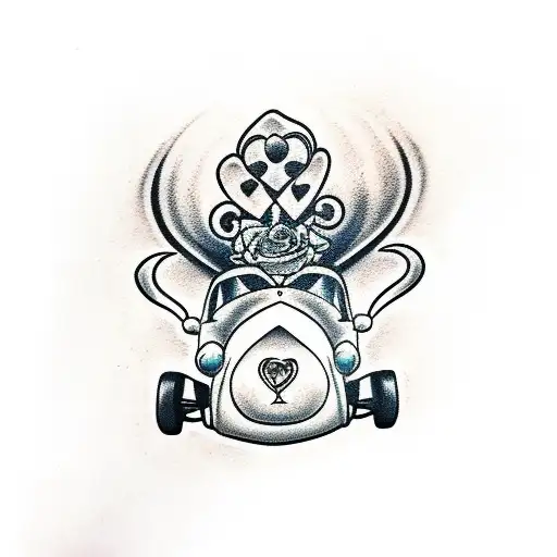 Beatle Car With Heart And Brain