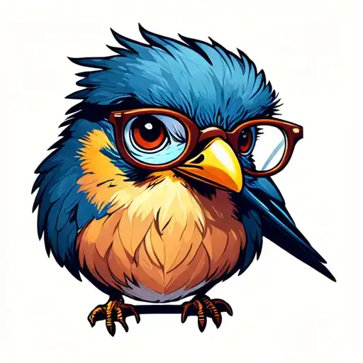A Nerdy Looking Bird Wearing Glasses