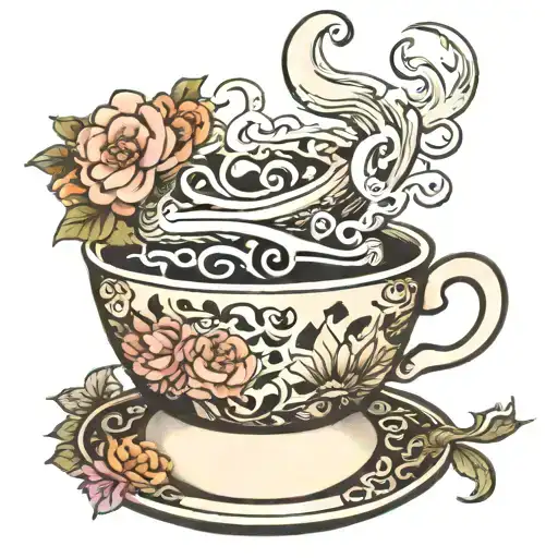 Asian Tea Cup With Steam
