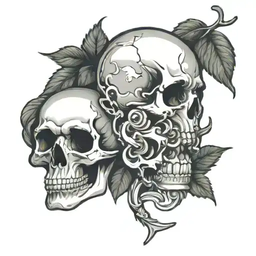 Wine And Skull Emoji Mixed Together