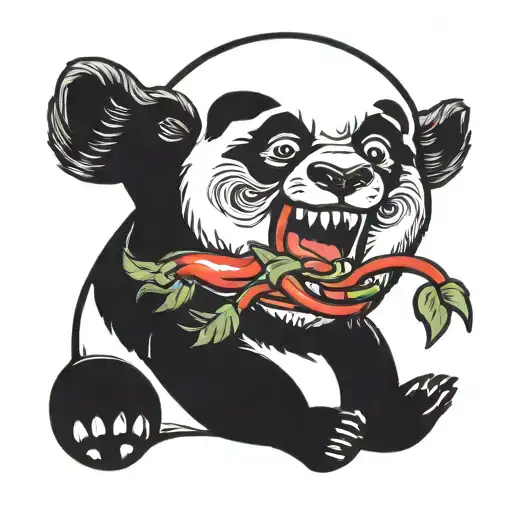 Panda Eating Chilli Pepper