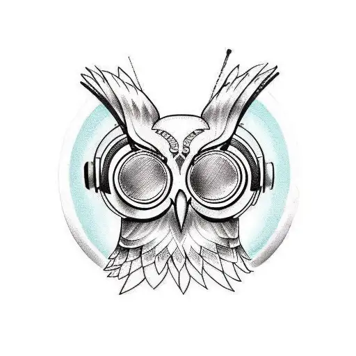 Owl Using Headphones