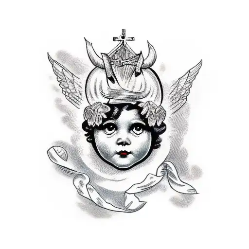 Cherubim With Torn Veil From The Bible