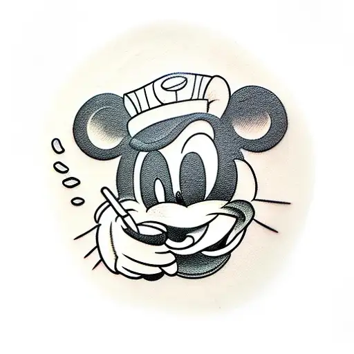 A Sleeping Mickey Mouse Surrounded By Coffee Beans