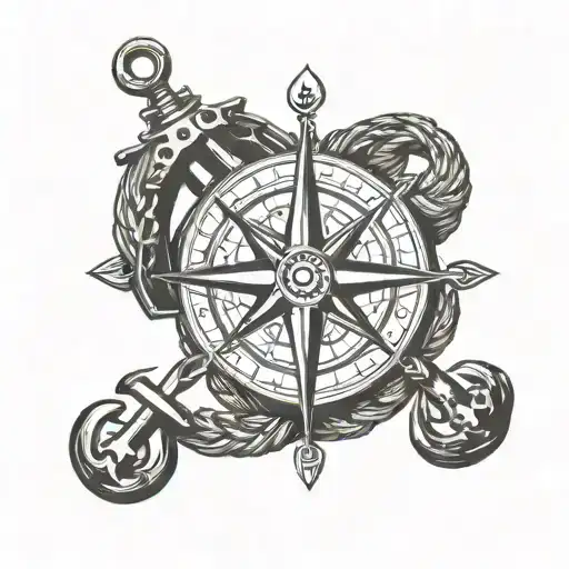 Compass Kraken Anchor Intertwined