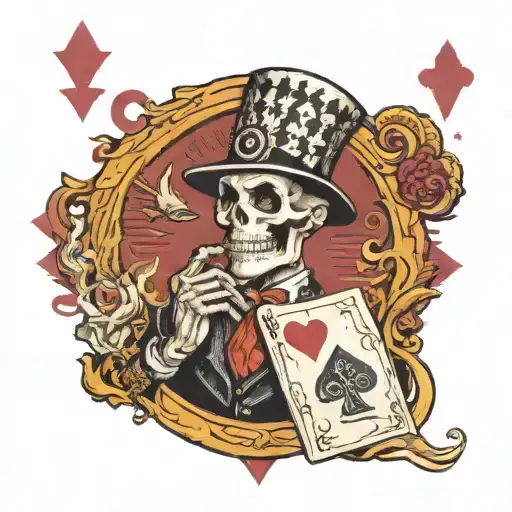 Skeleton Old Timey Card Dealer
