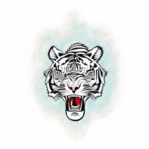 Standing Roaring Tiger