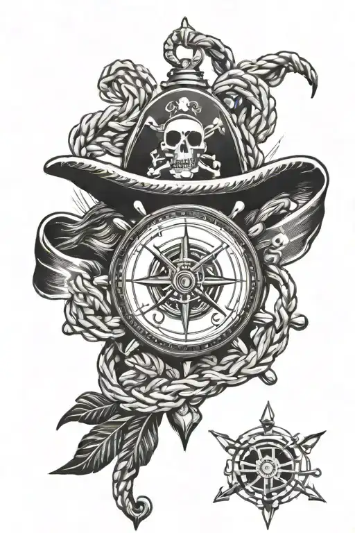 Jolly Roger Compass Watch Rope