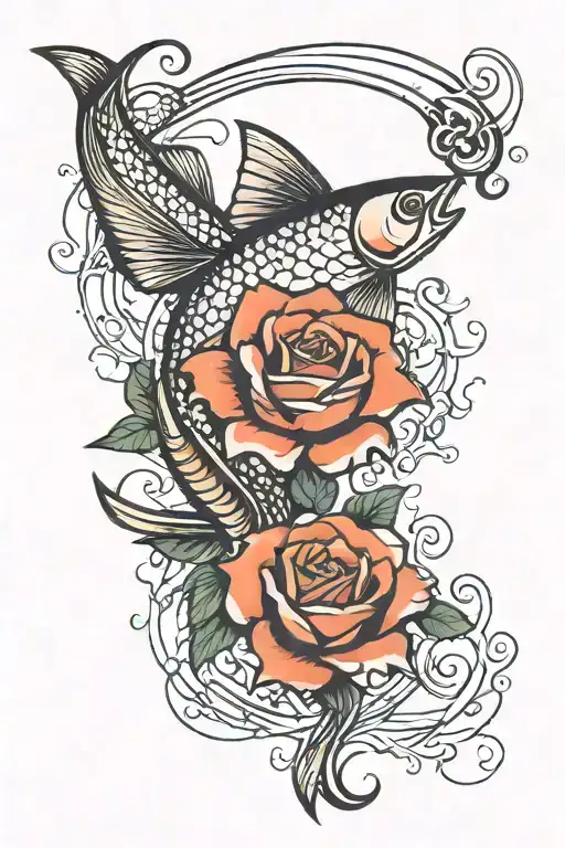 Fly Fishing Lure With Hook Piercing Skin Beautiful Rose