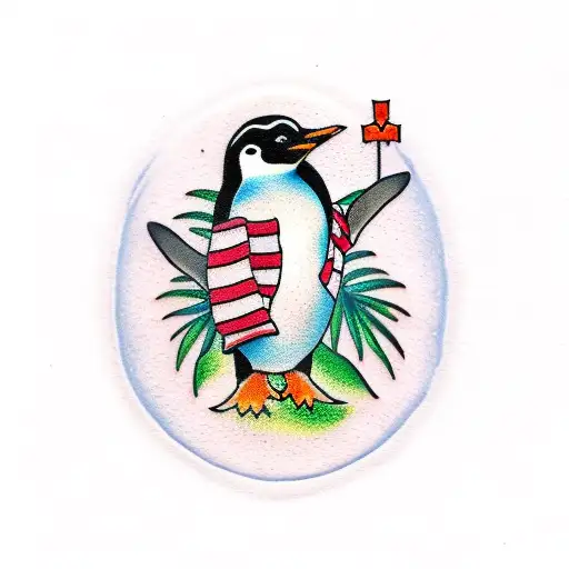 Penguin Female On A Small Tropical Island