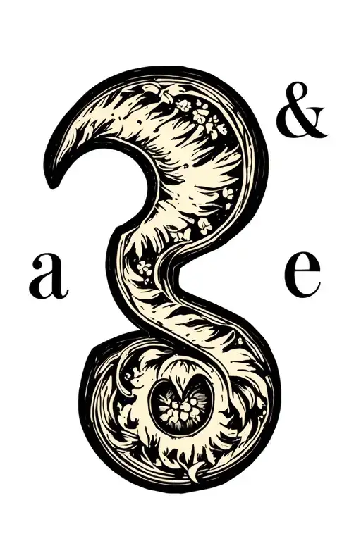Semicolon Tattoo Design Combining Letters A&e