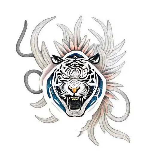 Snake With Tiger Lilies