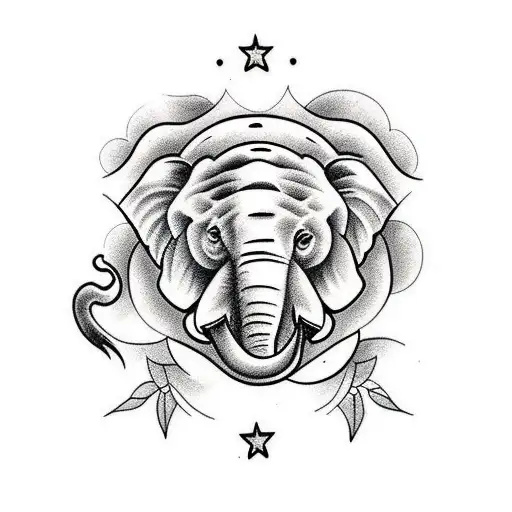 Half Bear Face Half Elephant Face