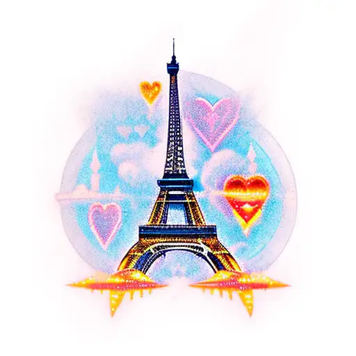 Eiffel Tower Entwined With A Heart-shaped Airplane
