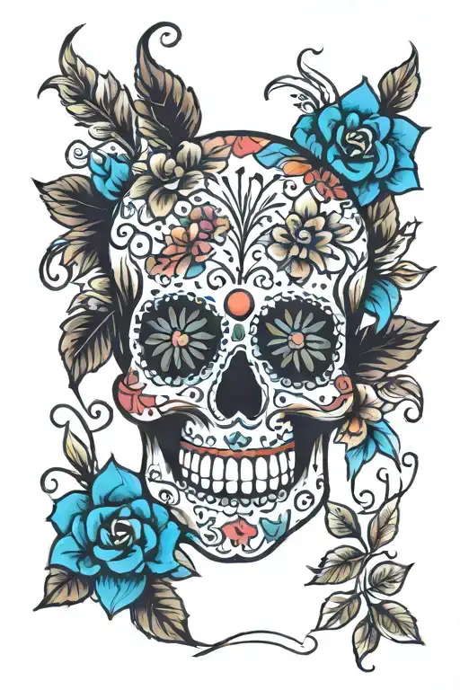 Sugar Skull Flowers Going