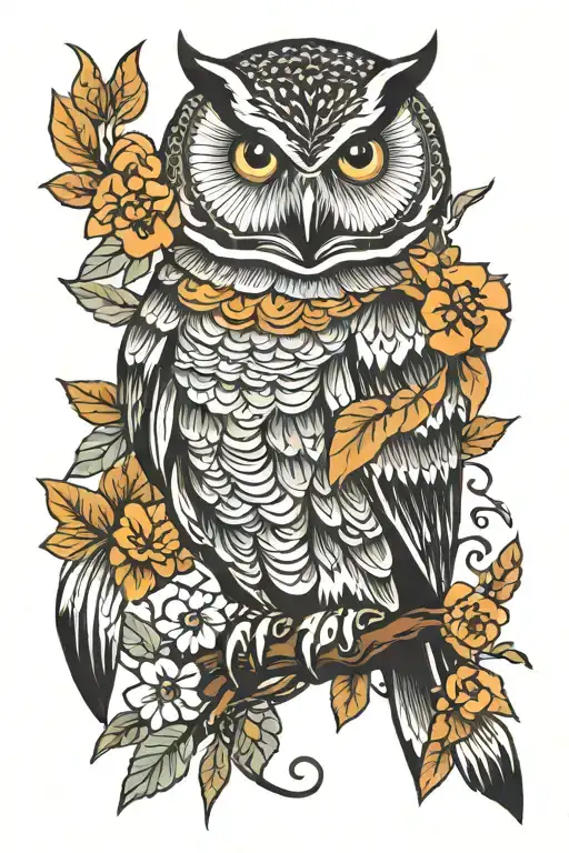 Owl And Background