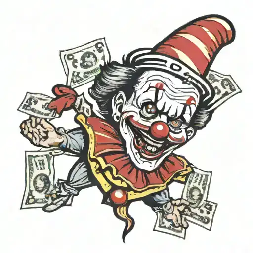 Horror Clown And Money