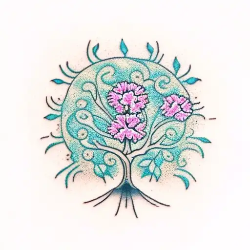 Tree Of Life With Carnations