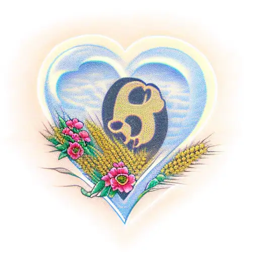A Heart Made Of Wheat And Sunglowerz Flowers To Symbolize Love For Farming
