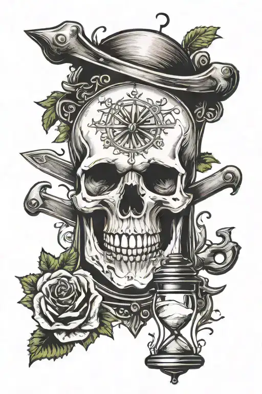 Knife Skull Hourglass